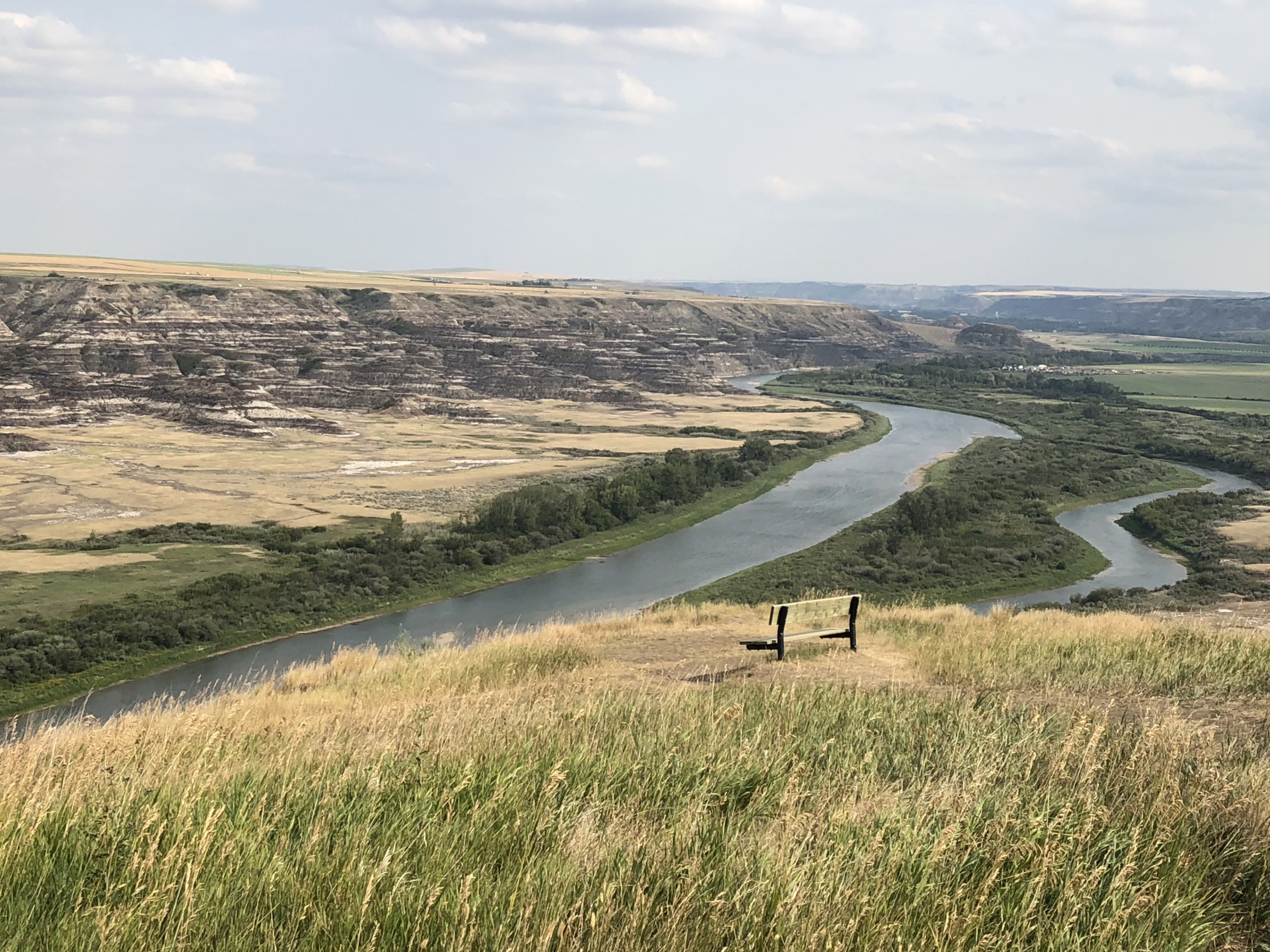 Prairie Streams And Rivers Image of the Red River flowing through a prairie and badlands landscape ...