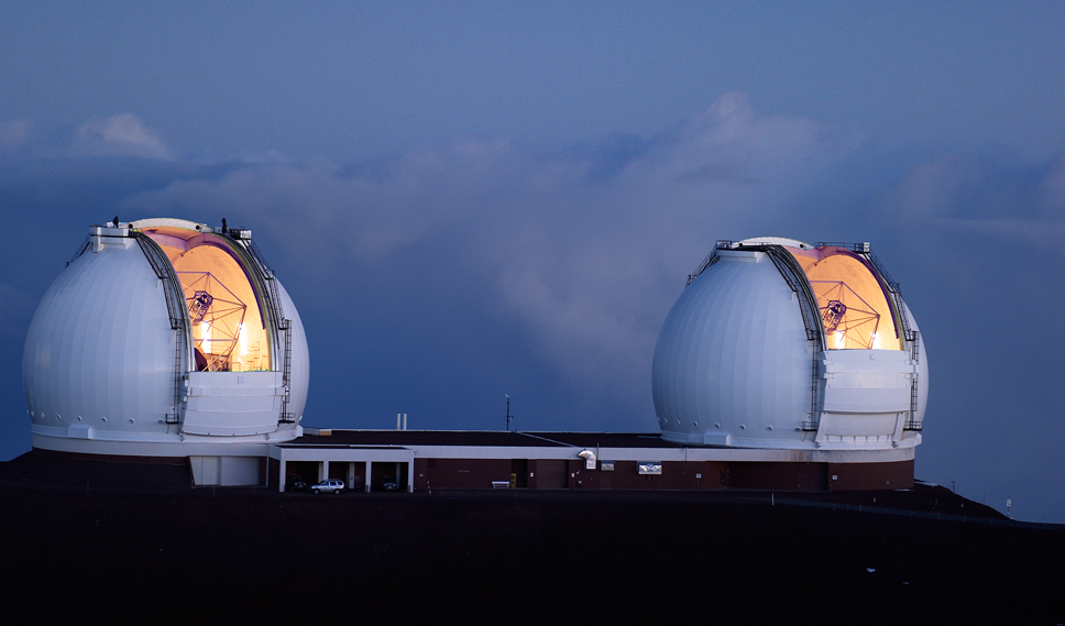 The Keck Telescopes on Mauna Kea in Hawaii